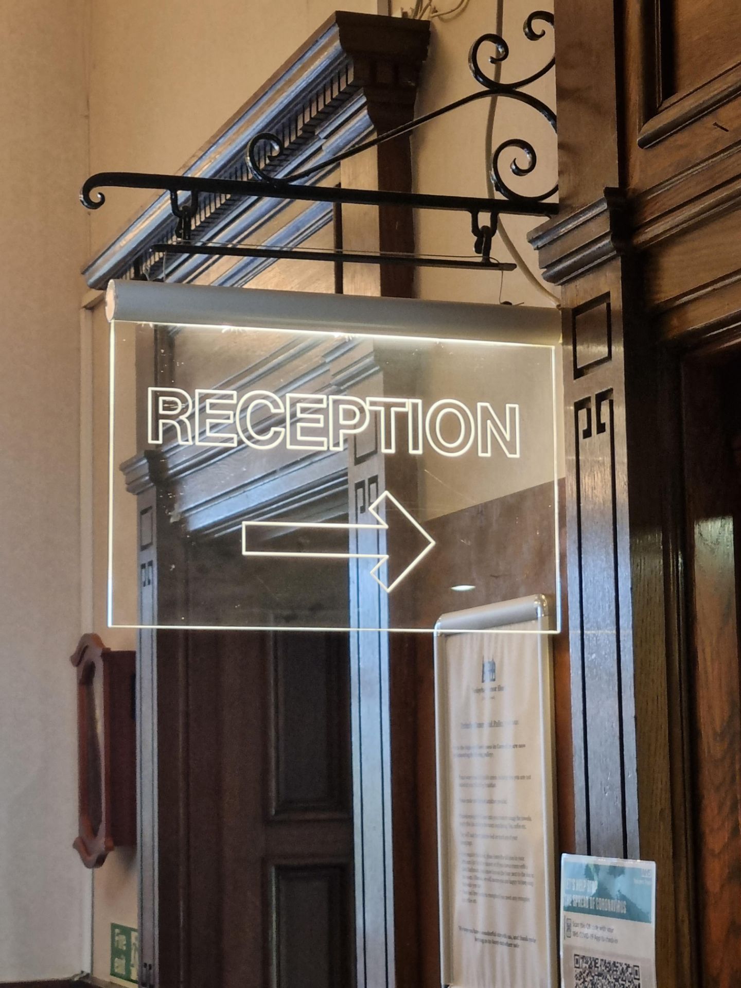 Illuminated Perspex Reception Sign W 470mm X H 370mm