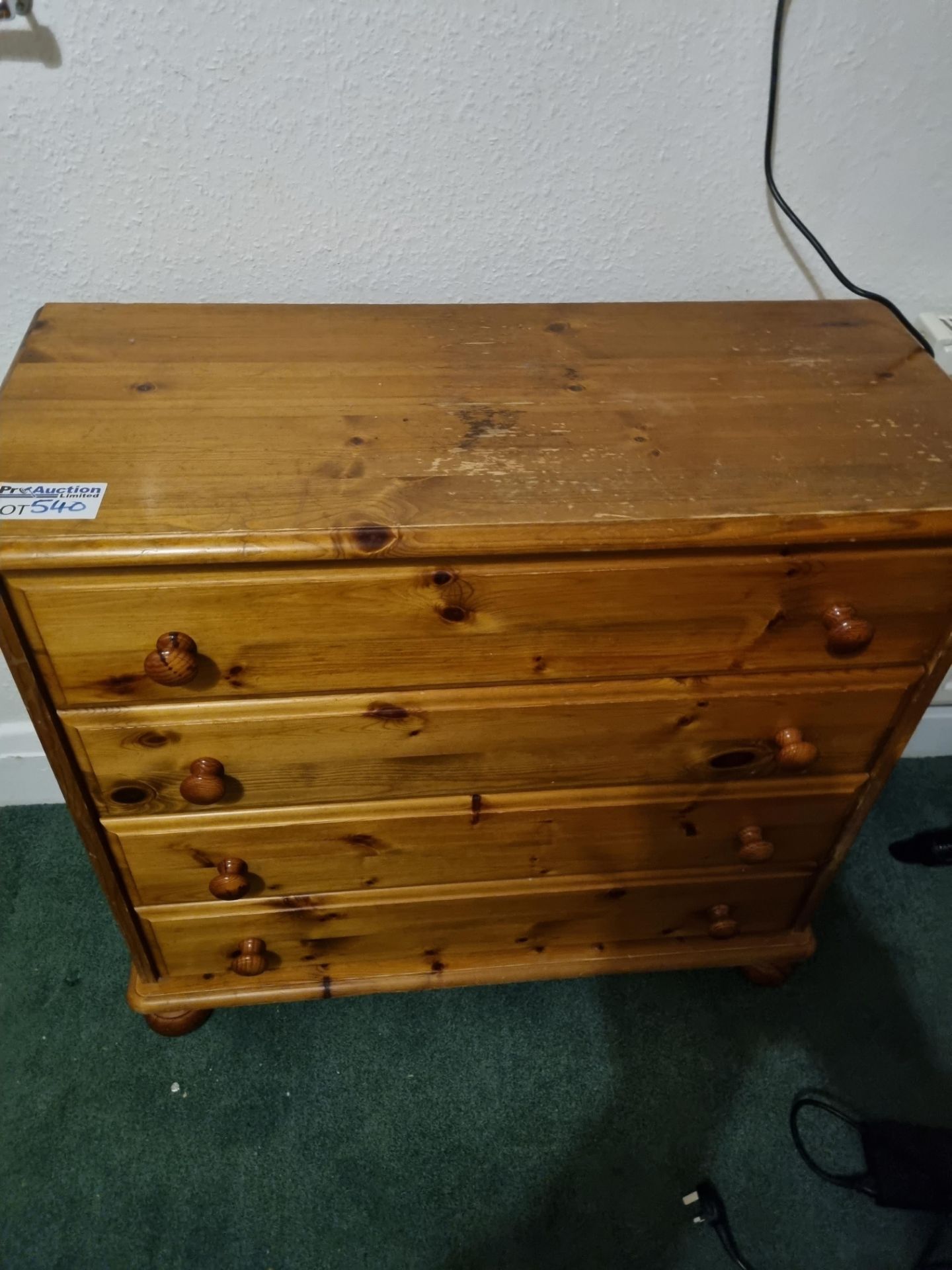 Pine Chest Of Drawers With 4 Drawers W 890mm D 380mm H830mm (42)