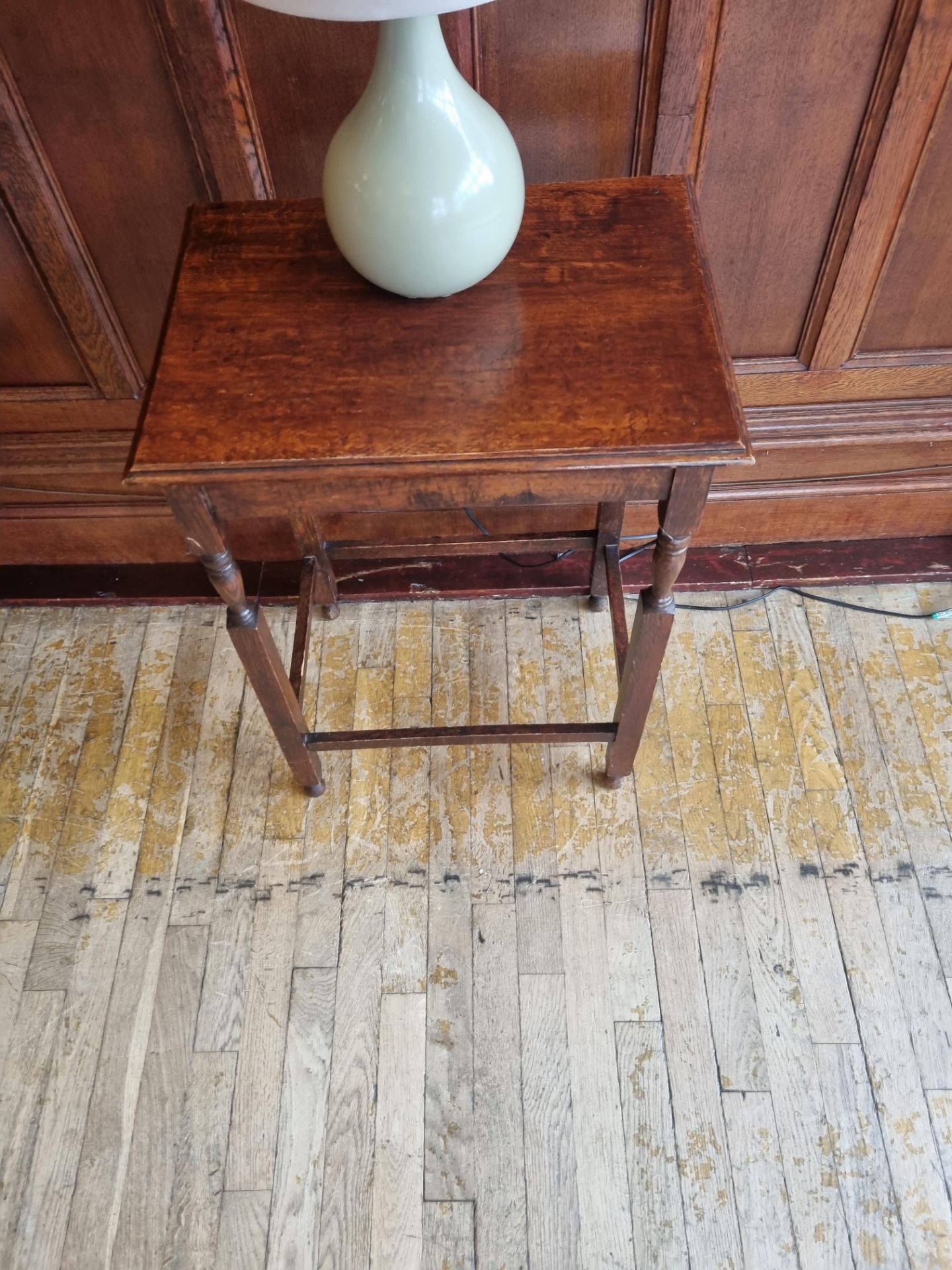 Mahogany Hall Table With Stretchers Plain Top Above Carved and Turned Legs W 530mm D 400mm H 730mm - Image 3 of 3