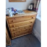 Pine Chest Of Drawers With 5 Drawers W 890mm D 390mm H 990mm (31)