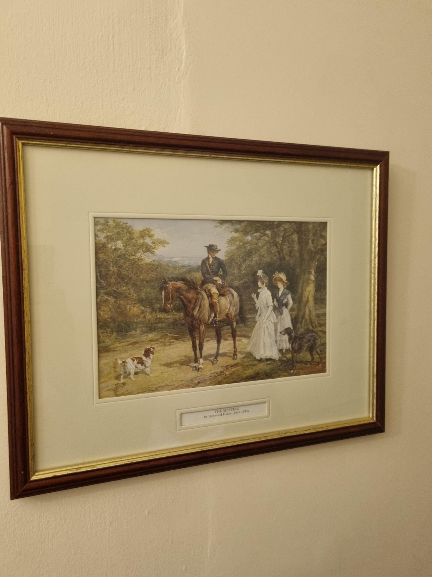 3x Prints390mm 310mm Comprising Of; The Meeting By Heywood Hardy 1843-1933 Wooden Frame With Gold - Bild 6 aus 8