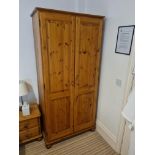 Double Door Pine Wardrobe W 890mm D540mm H 1880mm(21)