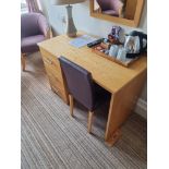 Pine Desk With 3 Drawers And Side Chair With Purple Upholstered Chair 1100 Mm X D 720 Mm H 750mm (