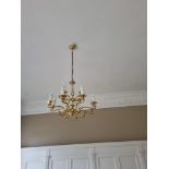 Dutch Style Brass 12 Branch Chandelier D 1200mm W 600mm