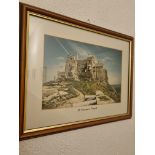 3x Prints In Wooden Frames With Gold Trim 430mm 330mm Comprising Of; St Michaels Mount, Near