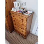 Pine Chest Of Drawers With 5 Drawers W 680mm D 400mm H 980mm (22)