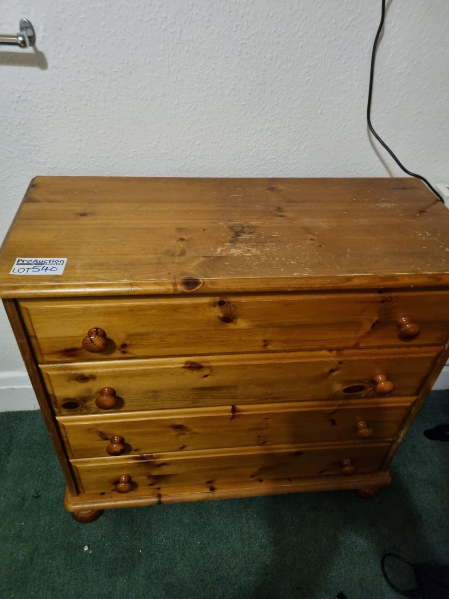 Pine Chest Of Drawers With 4 Drawers W 890mm D 380mm H830mm (42) - Image 2 of 2