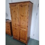 Double Door Pine Wardrobe W 900mm D 350mm H 1890mm (51)