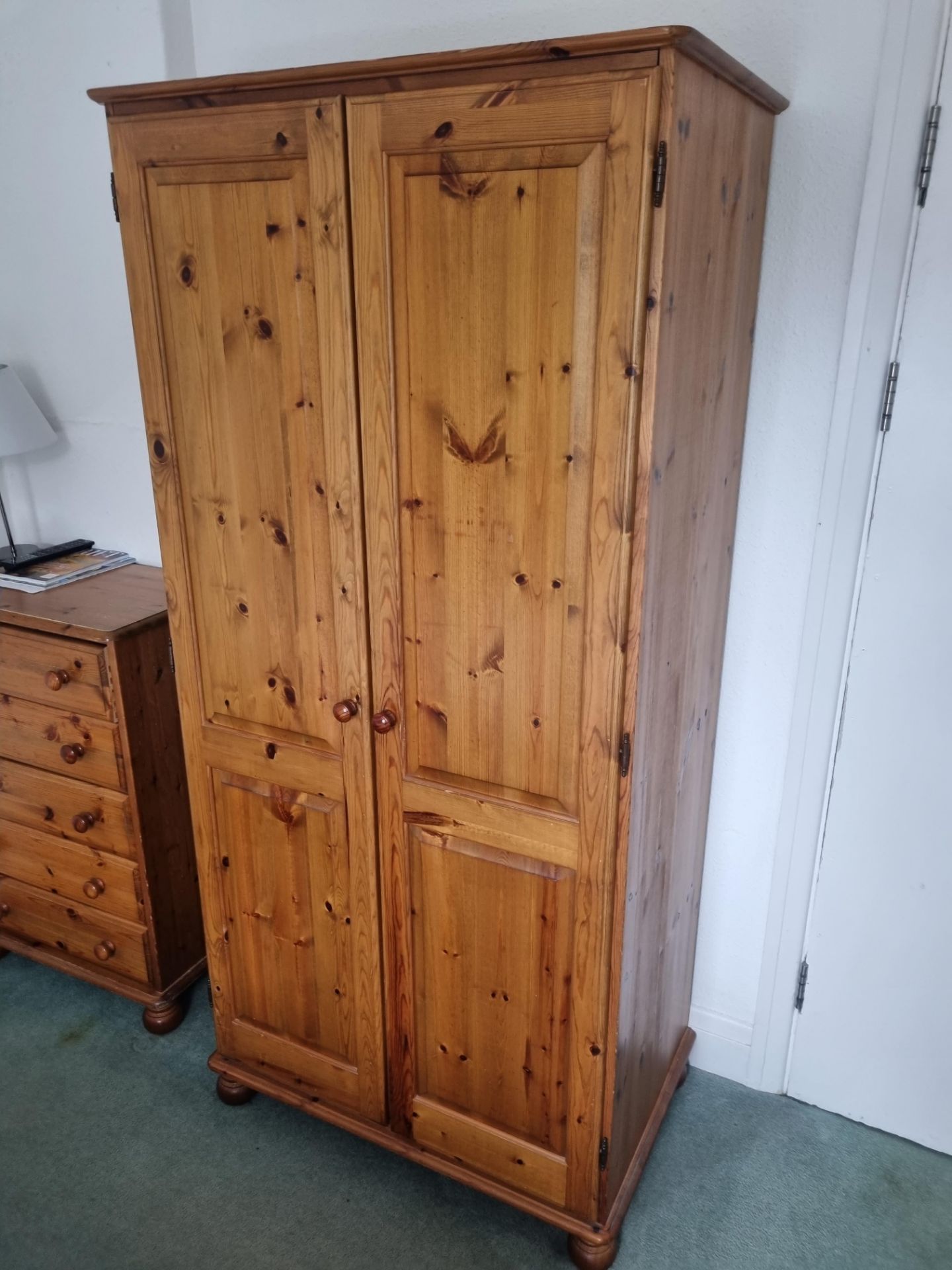 Double Door Pine Wardrobe W 900mm D 350mm H 1890mm (51)