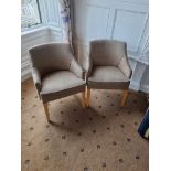 3x G Furniture Beige Arm Chair On Wooden Legs W 550mm D 420mm 740mm