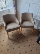 3x G Furniture Beige Arm Chair On Wooden Legs W 550mm D 420mm 740mm