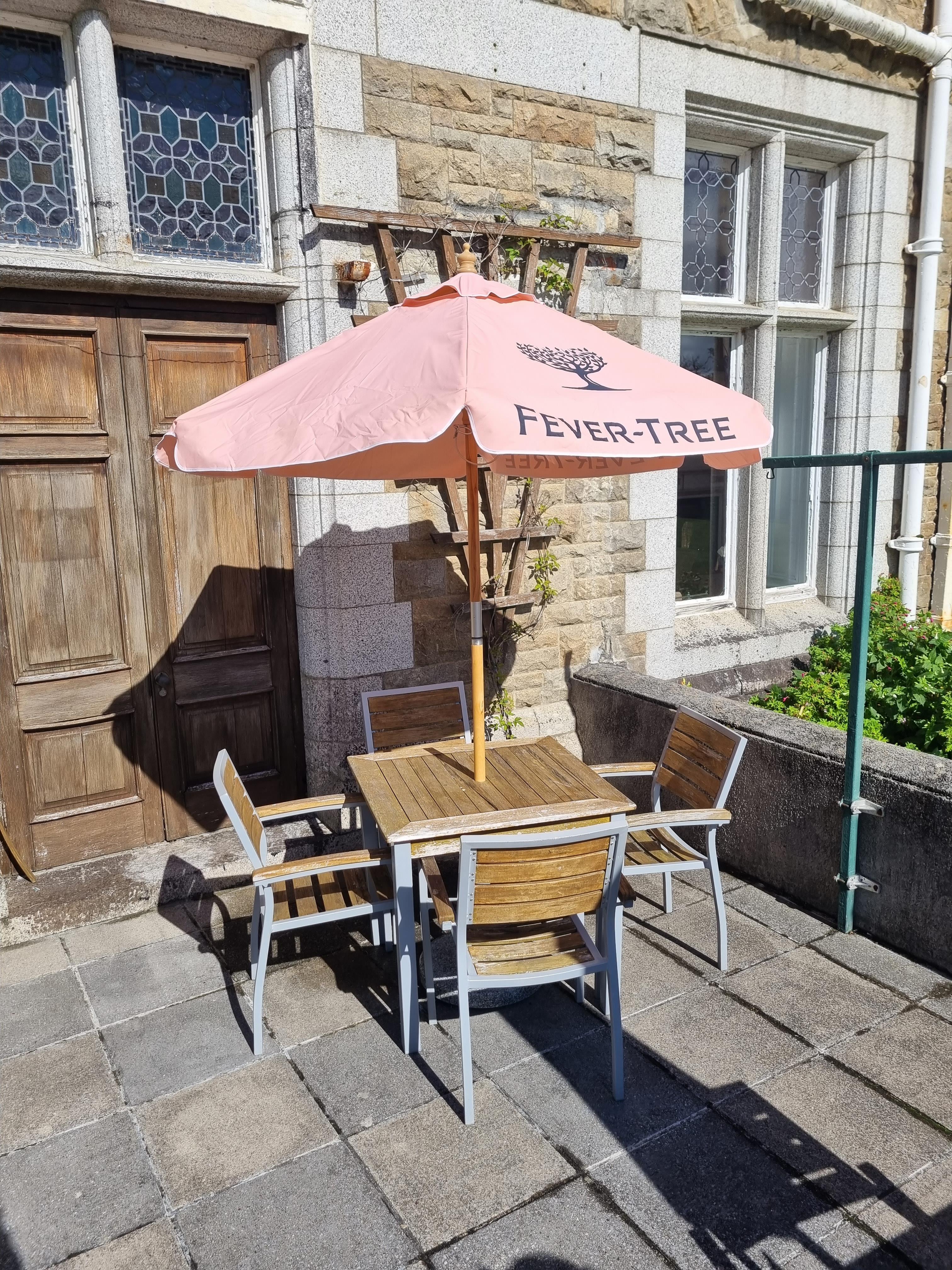 Minsk Grey/Natural Aluminium/Teak Wood Outdoor Patio Dining Table 800 x 800 x 720mm complete with