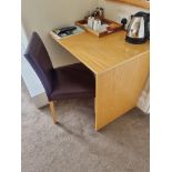 Wall Mounted Pine Desk With 6 Drawers And Side Chair With Purple Upholstered Chair 800 Mm X D600 Mm