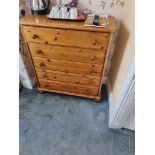 Pine Chest Of Drawers With 5 Drawers W 900mm D 390mm H 1000mm (28)