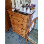 Pine Chest Of Drawers With 5 Drawers W 660mm D 400mm H 990mm (26)