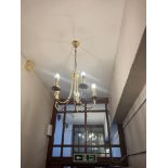 A 5 Branch Brass Chandeliers D 800mm W 400mm