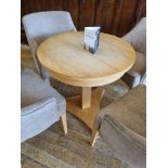 Pine Lounge Table With Single Pedestal D 700mm X H 700mm