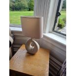 A Pair Of White Ceramic Table Lamps With Cream Shade H 500mm