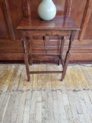 Mahogany Hall Table With Stretchers Plain Top Above Carved and Turned Legs W 530mm D 400mm H 730mm