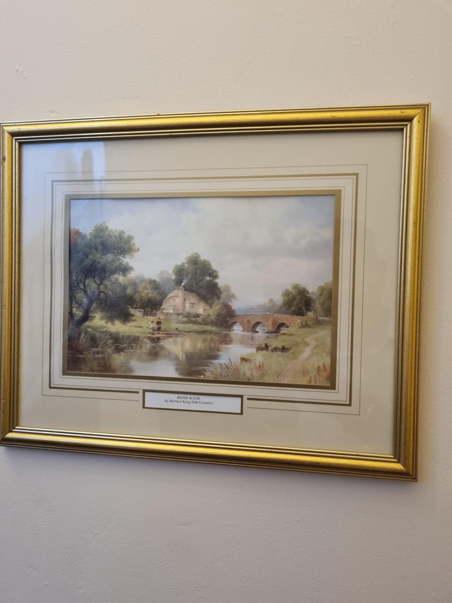 3x Prints390mm 310mm Comprising Of; The Meeting By Heywood Hardy 1843-1933 Wooden Frame With Gold