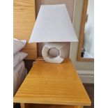 A Pair Of Cream And Gold Ceramic Bedside Lamps H 430mm (17)