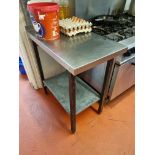 Stainless Steel Topped Table With Backsplash and Undershelf W 560mm D 900mm H 920mm