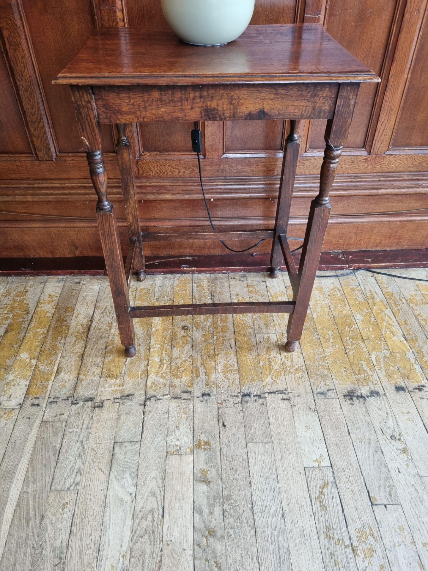 Mahogany Hall Table With Stretchers Plain Top Above Carved and Turned Legs W 530mm D 400mm H 730mm - Image 2 of 3