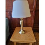 Endon OSLO-S-AN Table Lamp Finished In Antique Brass With Cream Shade H 650mm