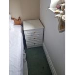 White 3 Drawer Chest Of Drawers/Bedside Cabinet W 450mm D 520mm H 630mm (45)