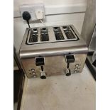 Caterlite Stainless Steel 4 Slot Toaster 1.8 kW 1, 2 or 4 slices 190(H) x 255(W) x 270(D)mm