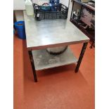 Stainless Steel Topped Table With Undershelf W 820mmD 1430mm H 750mm