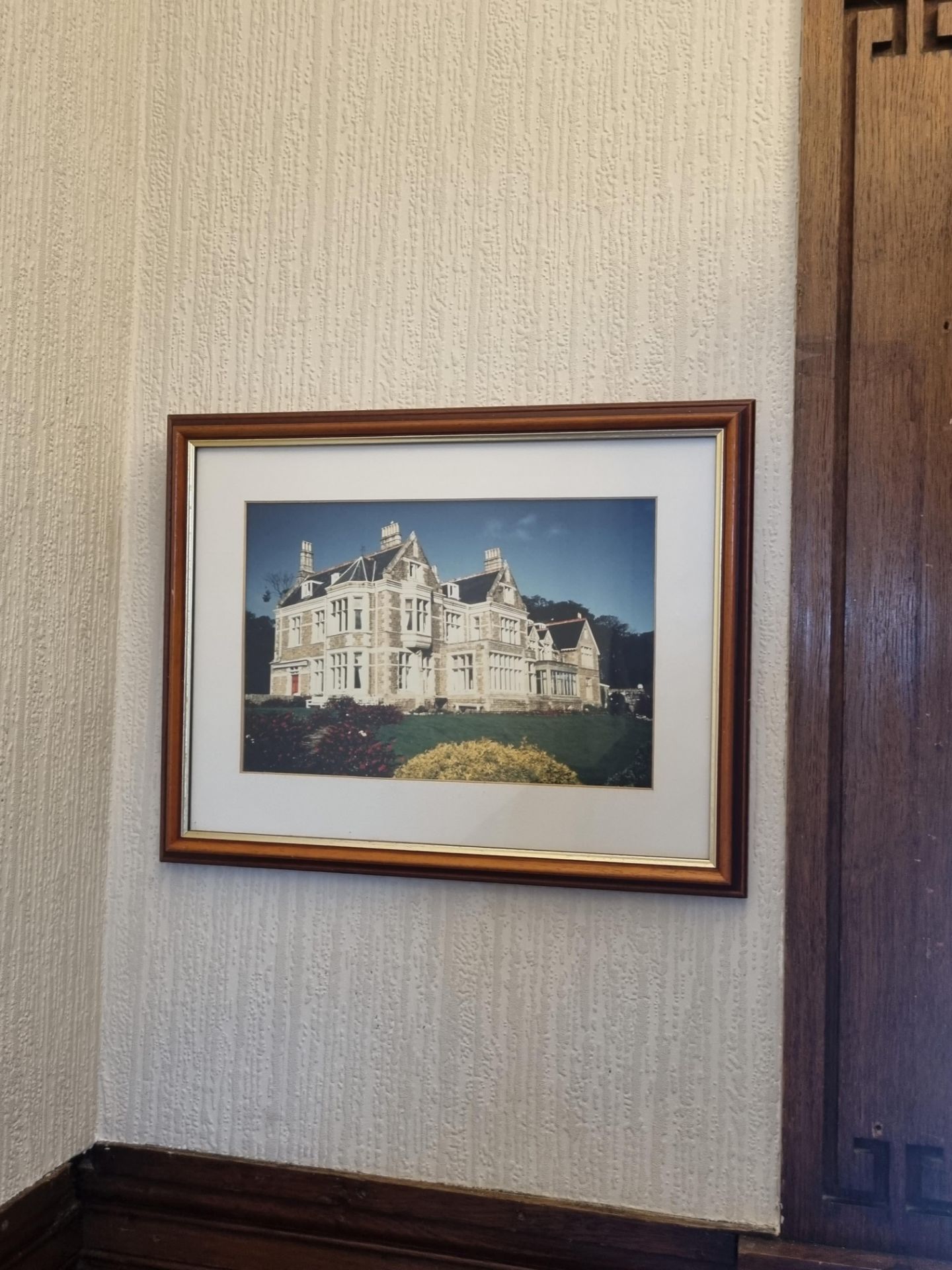 2x Wall Art depicting Treloyhan Manor In Wooden Frame 450mm X 350mm