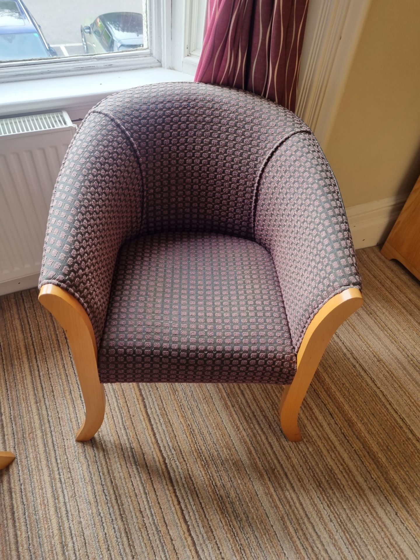 A Pair Of Purple Upholstered Tub Chairs (12)