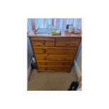 Pine Chest Of Drawers With 6 Drawers W 850mm D 380mm H 940mm (41)