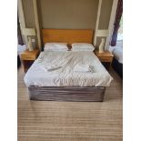 Double Divan Bed With Mattress with pine headboard D 1900mm W 1500mm (4)