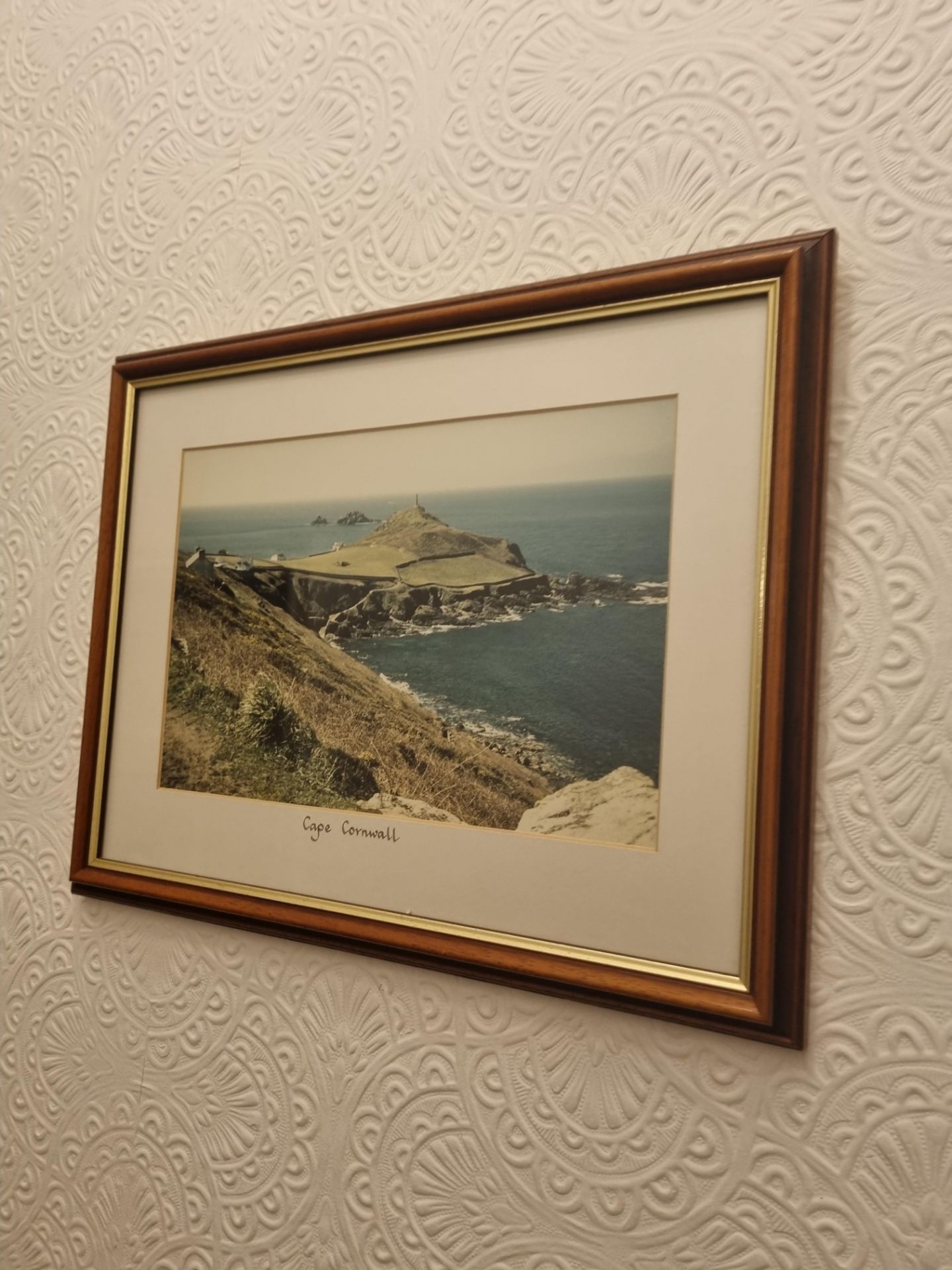 2x Prints In Wooden Frames With Gold Trim 430mm 330mm Comprising Of; Cape, Cornwall and Gwennap Pit