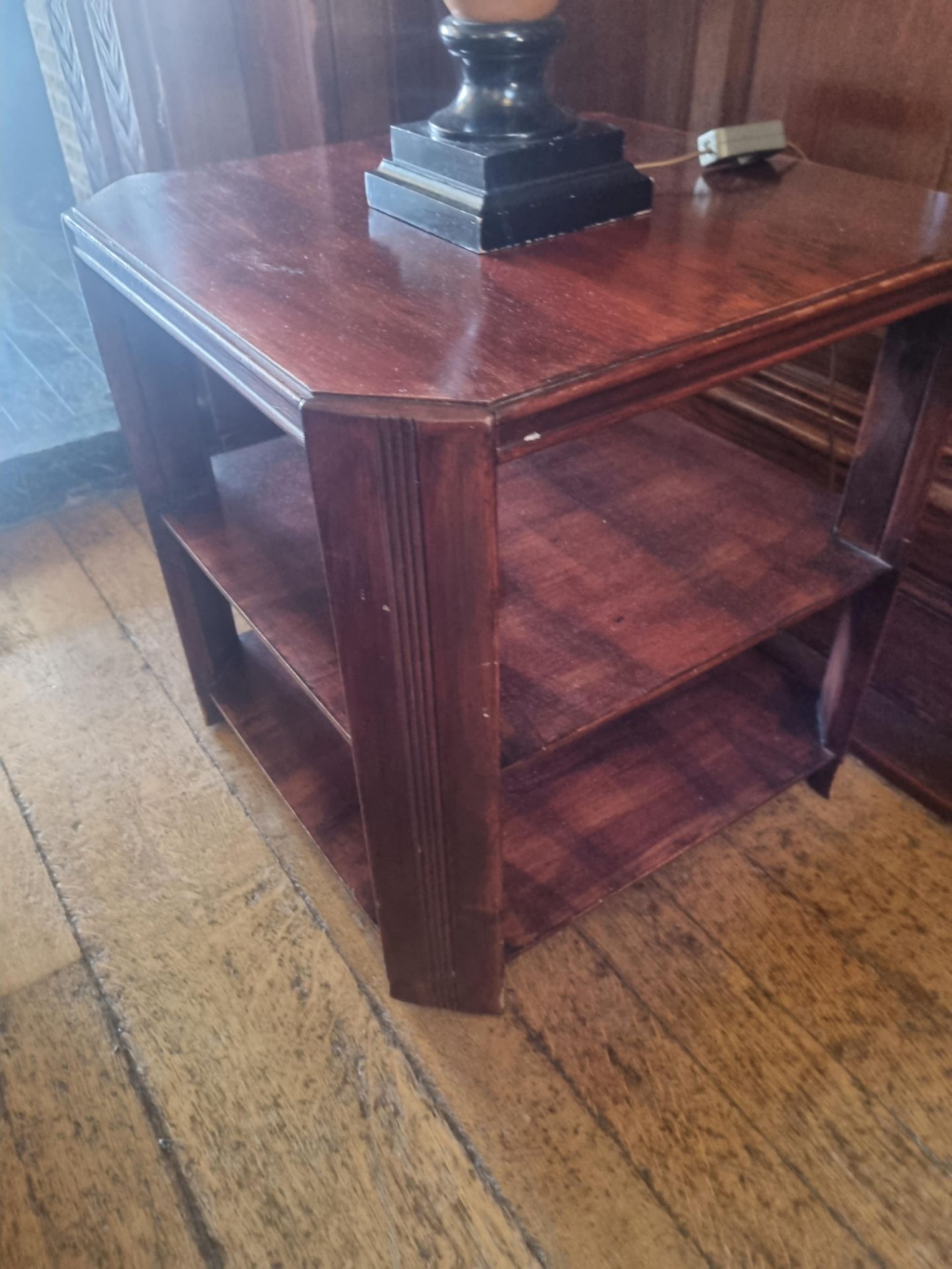 Mahogany Three Tier Side Table W 500mmD 500mm H 520mm