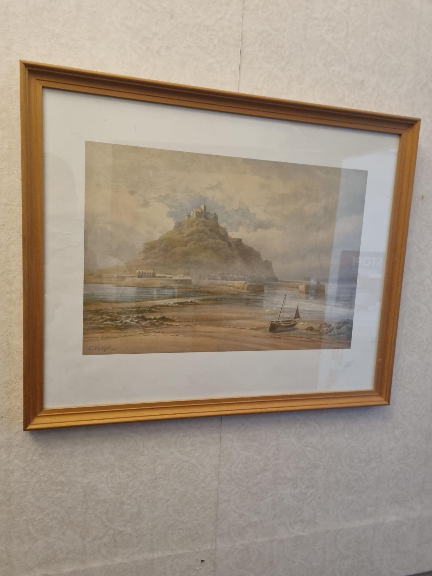 Claude Montague Hart (1869- 1952) Framed and Signed Art C M Hart Of Beach In Pine 510mm 410mm