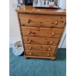 Pine Chest Of Drawers With 5 Drawers W 670mm D 390mm H 1000mm (32)