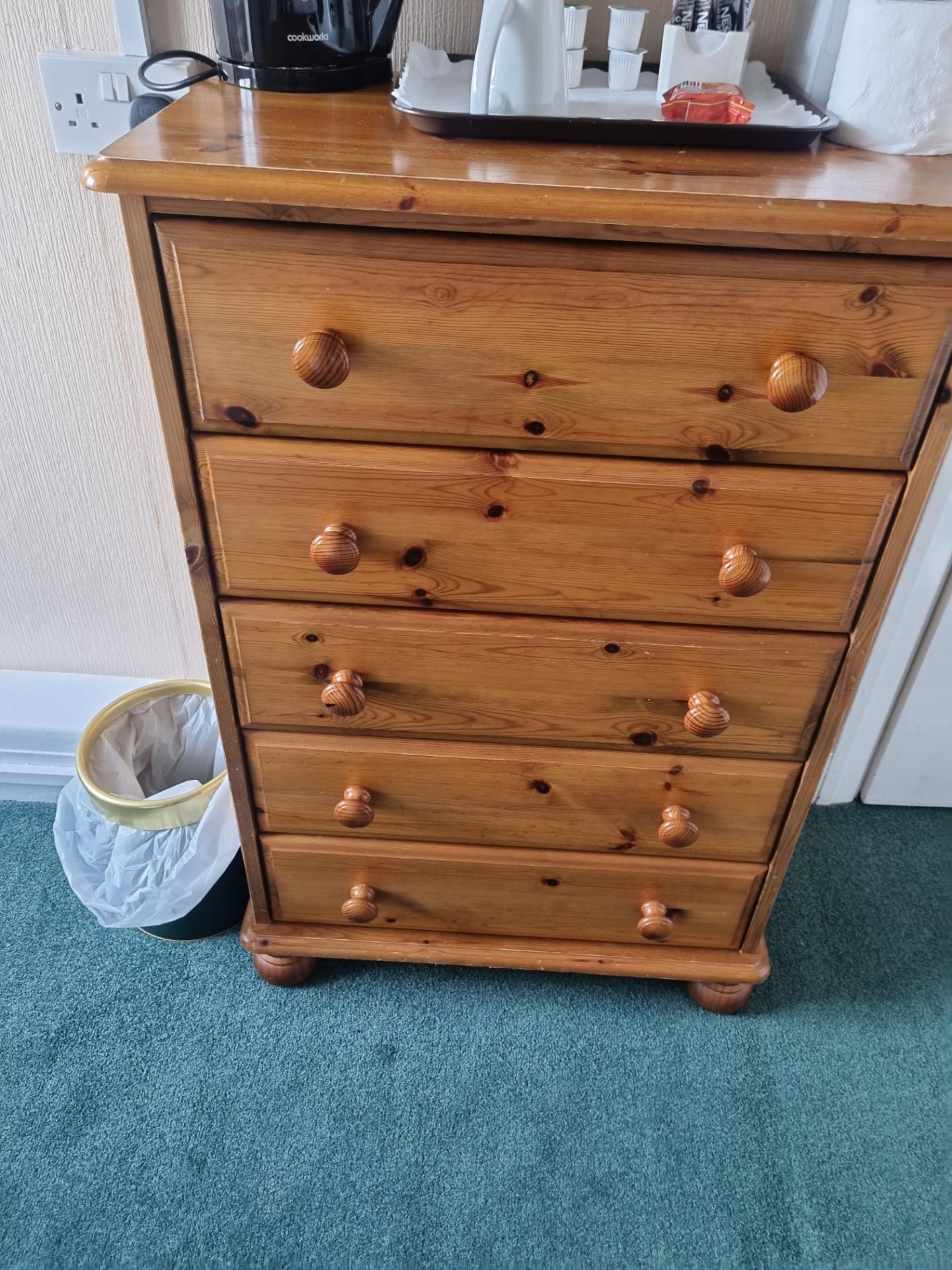 Pine Chest Of Drawers With 5 Drawers W 670mm D 390mm H 1000mm (32)