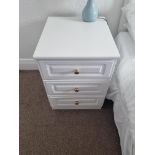 White 3 Drawer Chest Of Drawers/Bedside Cabinet W 450mm D 520mm H 630mm (46)