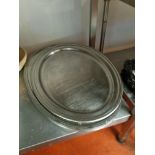 A Quantity Of Various Sized Stainless Steel Platters