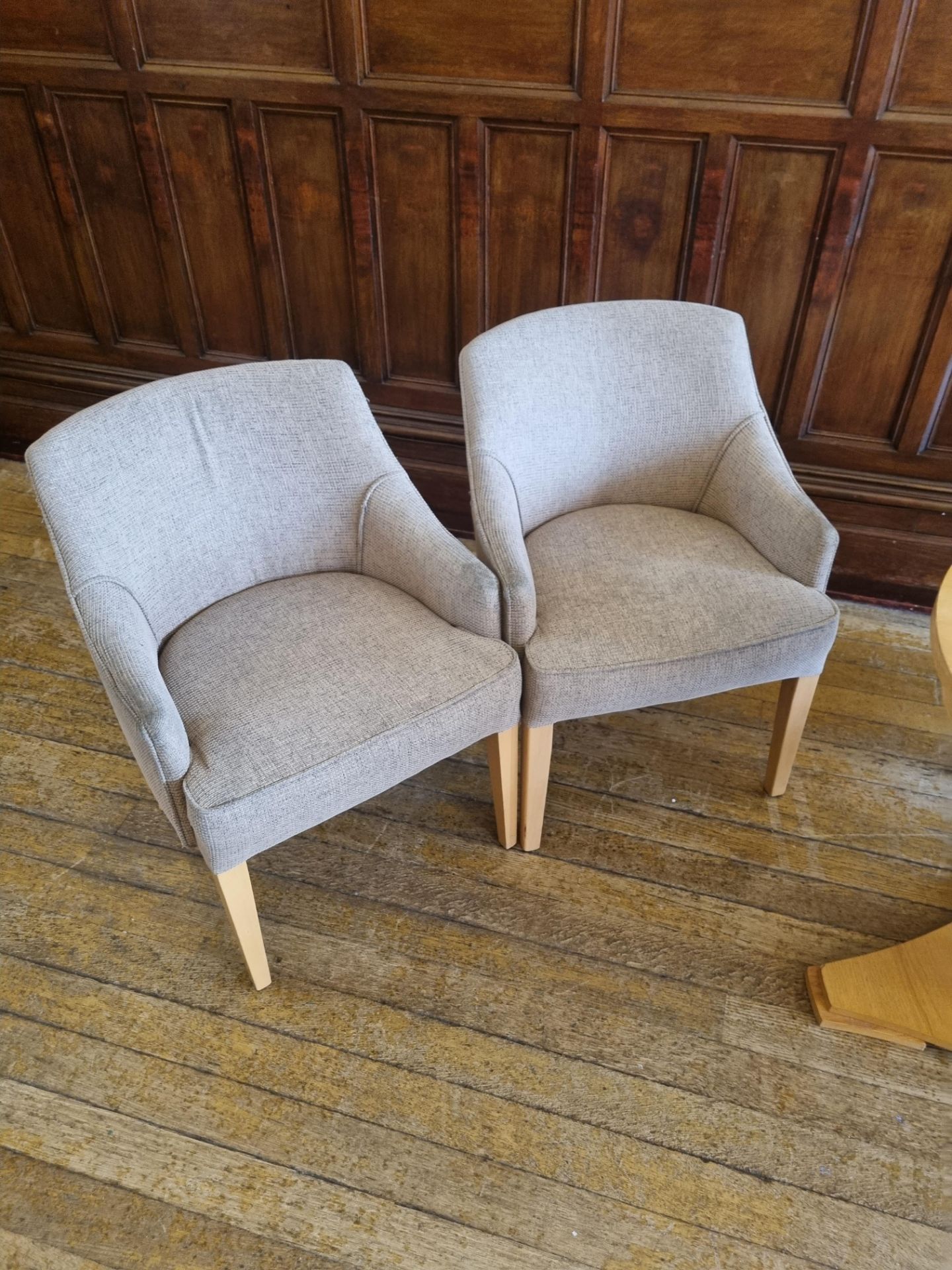 A Pair Of G Furniture Beige Arm Chair On Wooden Legs W 550mm D 420mm 740mm - Image 2 of 2