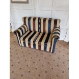 G Furniture Beige/Brown/Blue Striped Two Seater Sofa The Chesterfield 1930's Classic Style Sofa. The