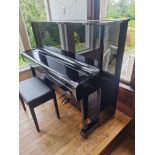 Young Chang Akki Co. Korea Model U-1 Upright Strung Piano In Black Laquer Complete With Piano