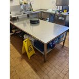 Large Stainless Steel Preparation Table With Undershelf W2230mm D 1120mm H 750mm