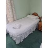 Divan Single Bed With Pine Headboard and Mattress L1900mm W 950mm (2)