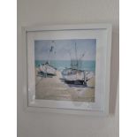 2x Wall Art Each depicintg sailing boats 350mm X 350mm