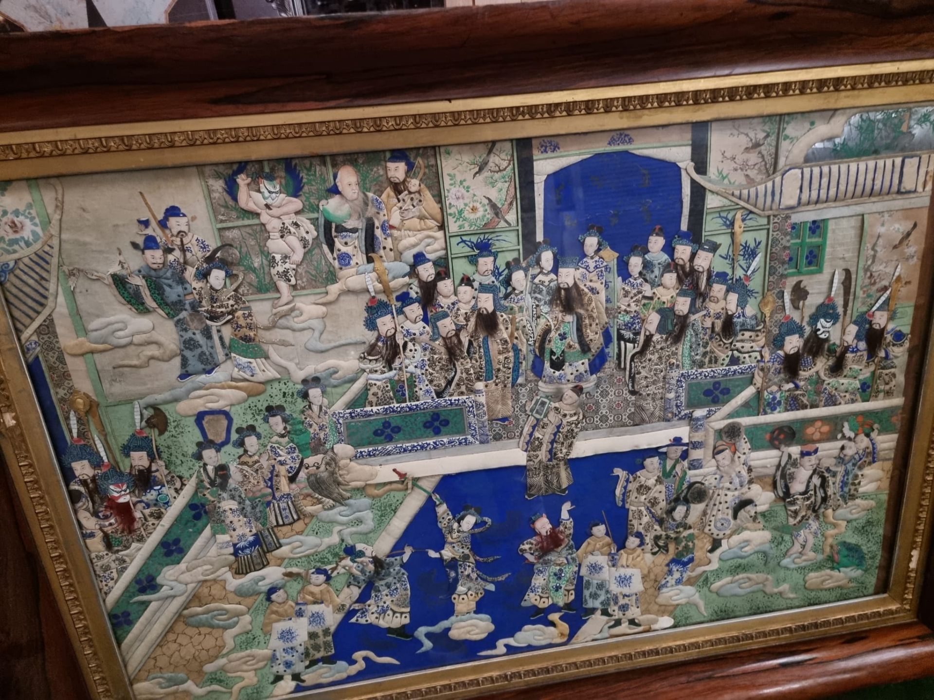 Asian & Middle Eastern Art / Chinese Art Chinese embroidery This is a celebratory tableaux depicting - Image 12 of 14