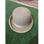 Walter Barnard & Son of Jermyn Street London Grey Bowler hat with cardboard box